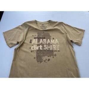 Earth Creations Original Alabama Dirt Shirt Organic Cotton Tan Tee Small USA